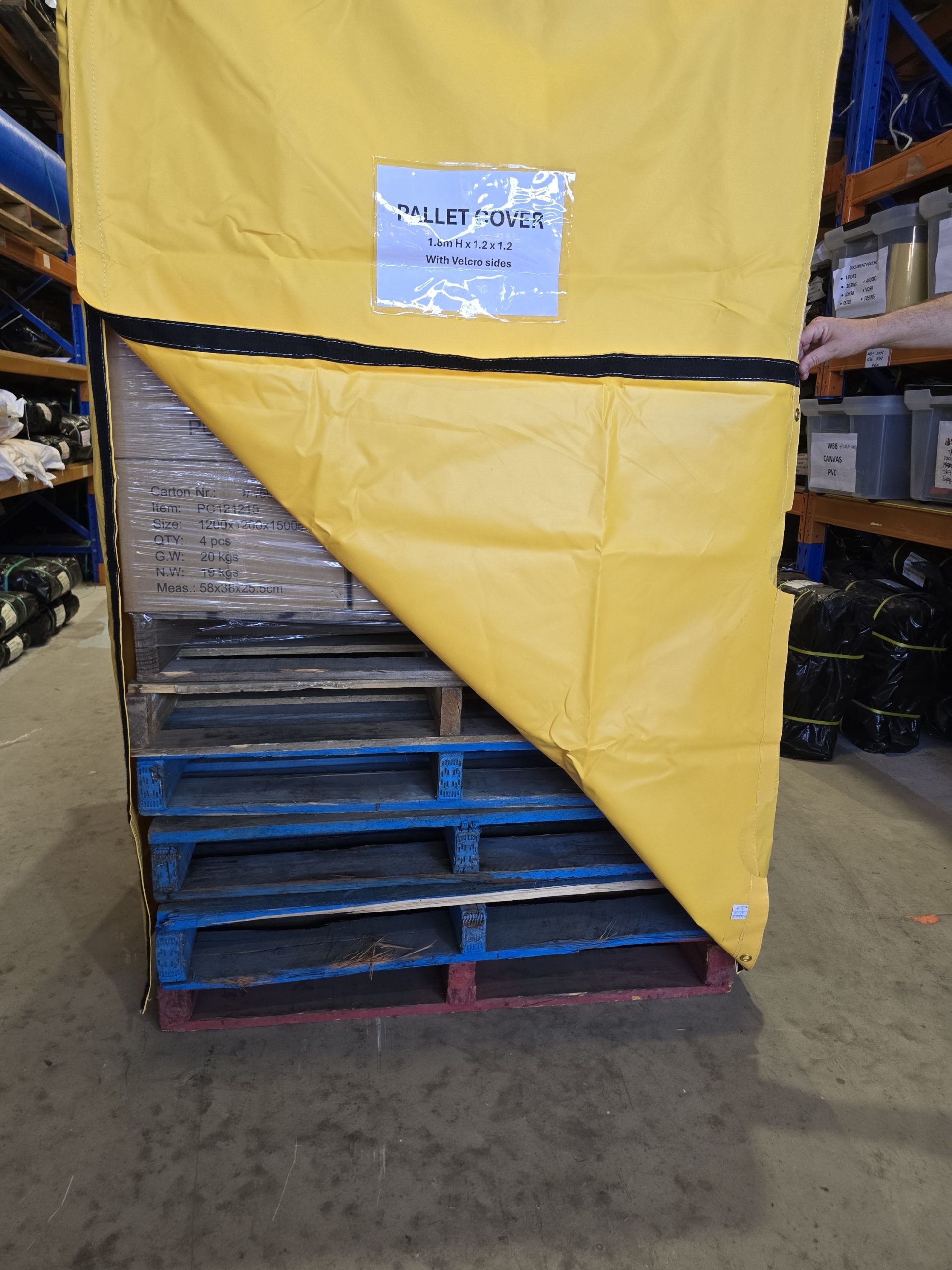 PVC Yellow Pallet Cover (550 gsm) - Image 8