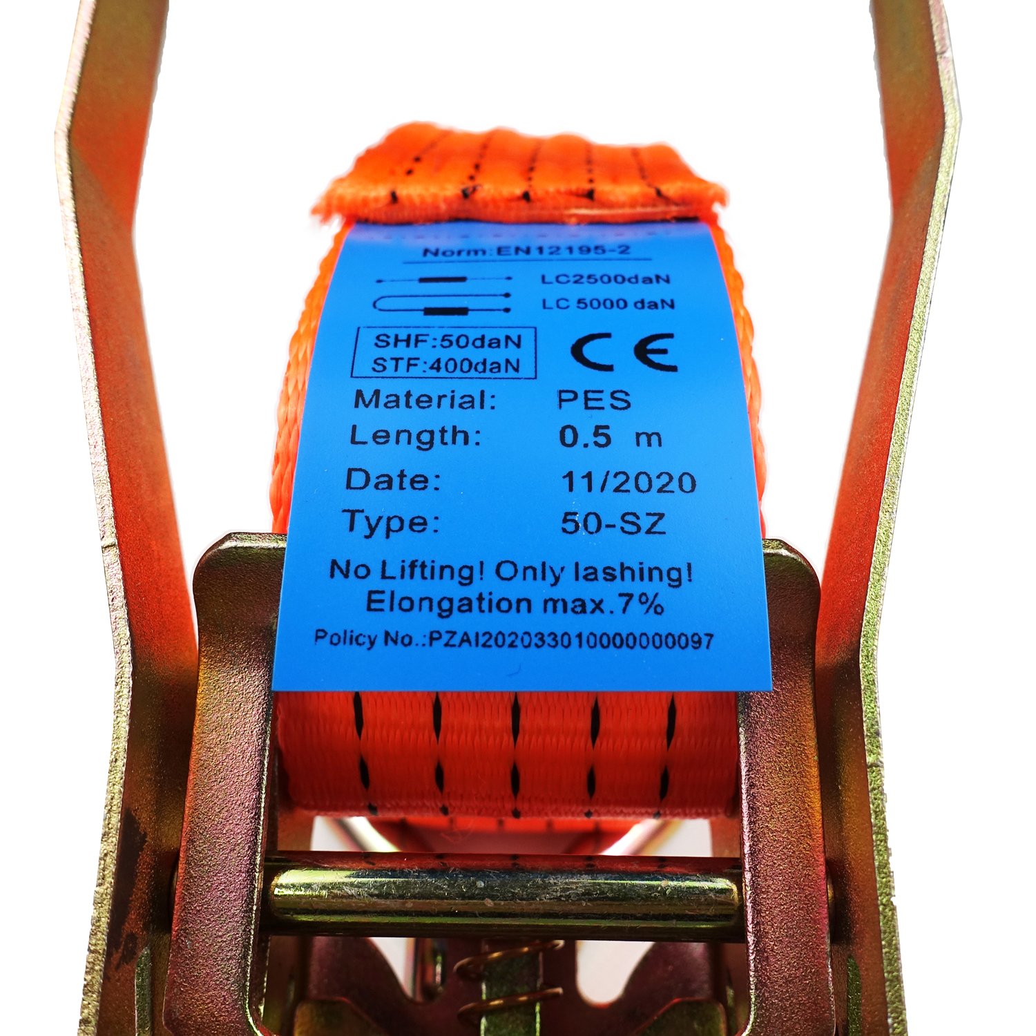 50mm x 9 metre Hi-Vis Ratchet Strap - Image 4