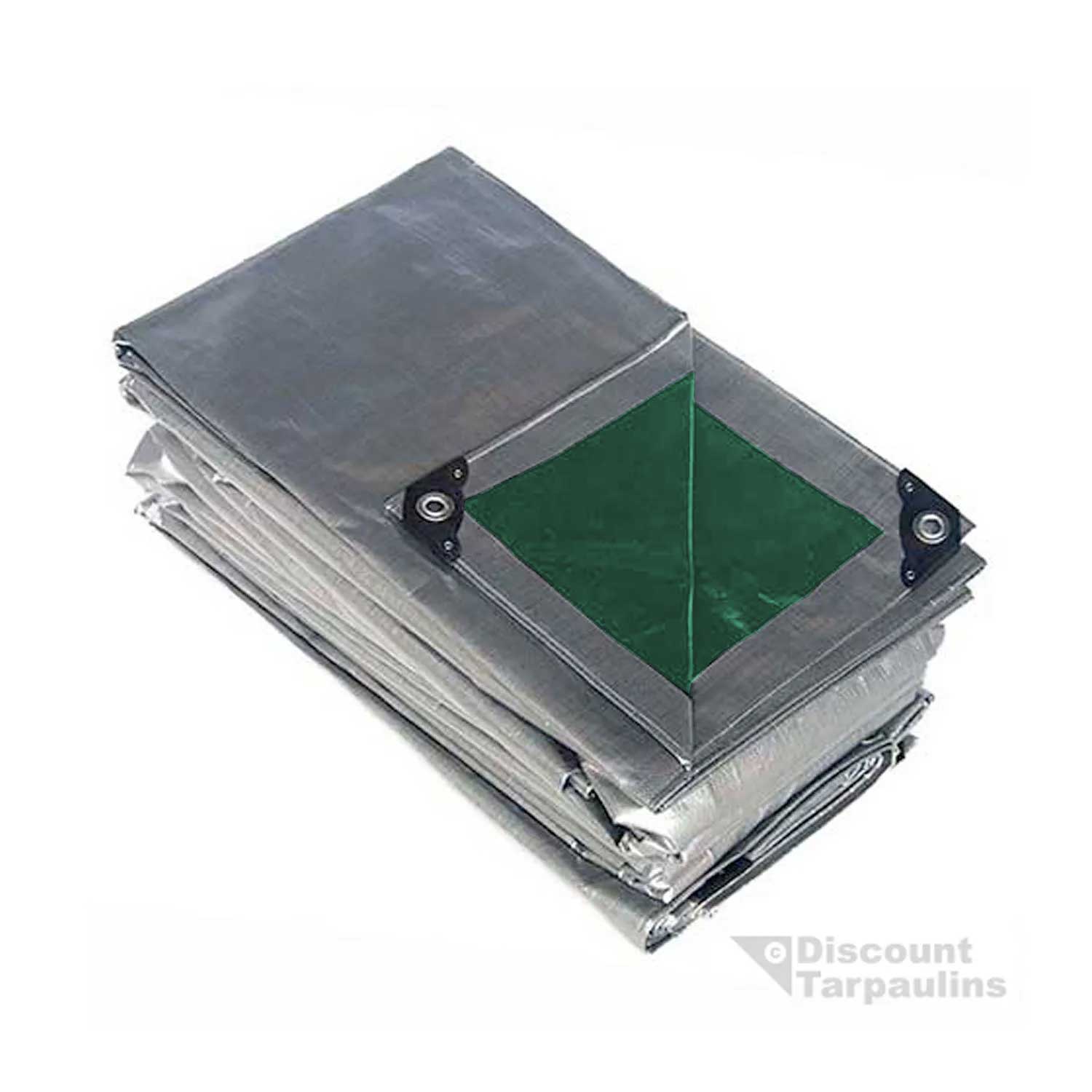 CrocSkin - Silver/Green Heavy Duty Poly Tarpaulin (160 gsm) - 3.0m x 3.6m - Image 4