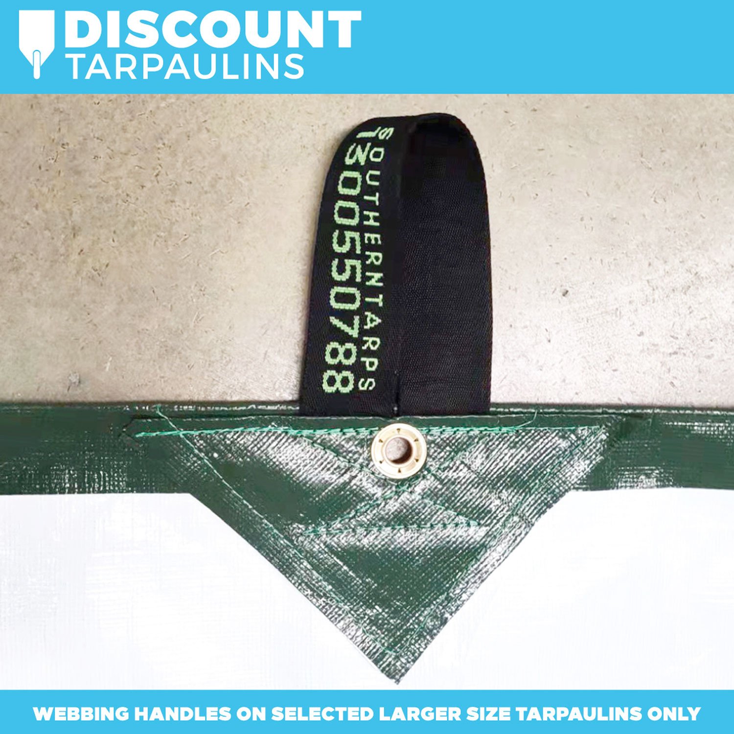 30.0m x 30.0m Green/White Stockpile Tarpaulin (300 gsm) - Image 4