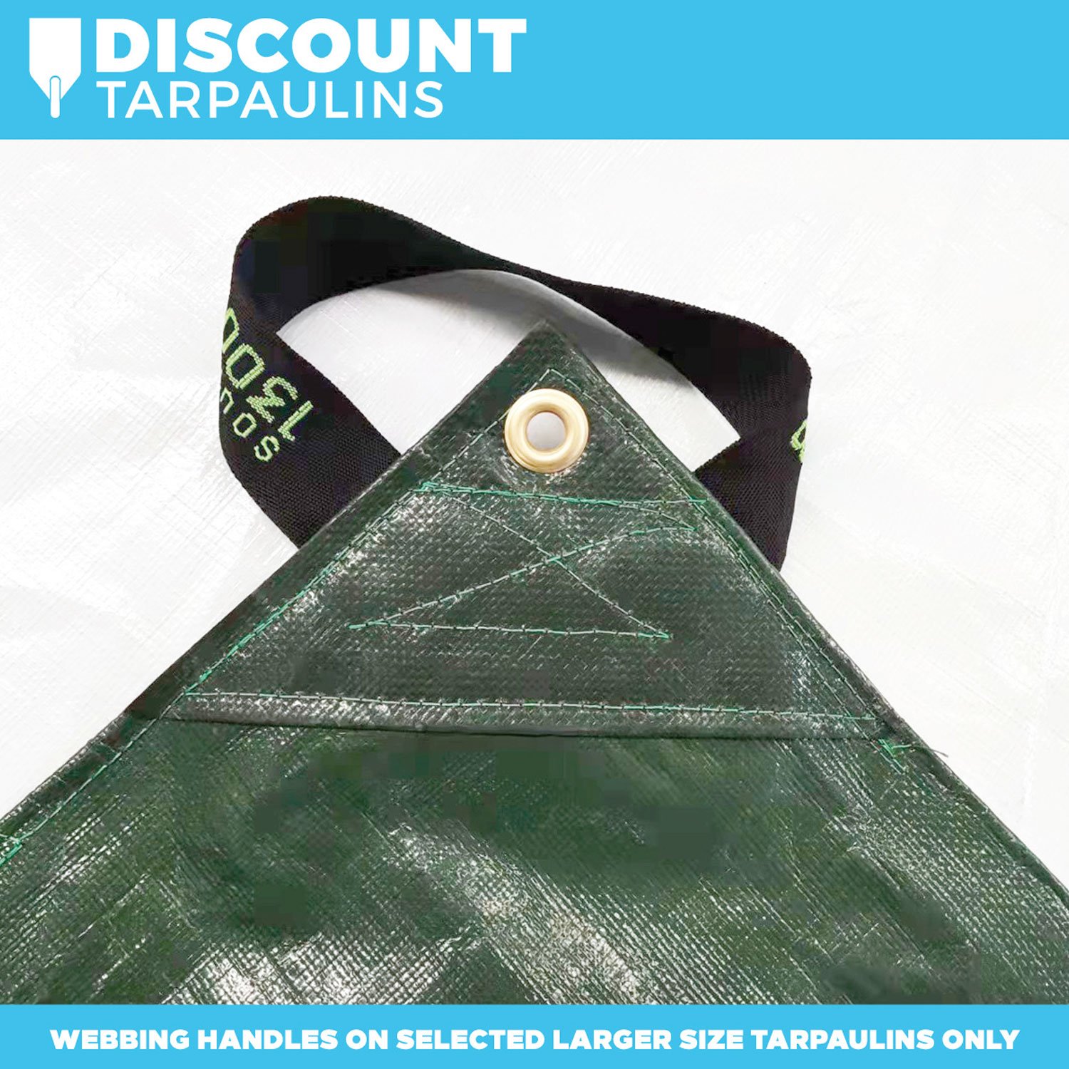 30.0m x 30.0m Green/White Stockpile Tarpaulin (300 gsm) - Image 3